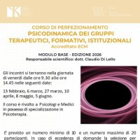 Psicodinamica dei gruppi terapeutici, formativi, istituzionali