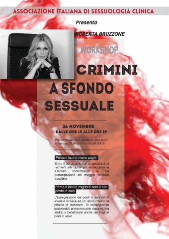 Workshop con Roberta Bruzzone: Crimini a sfondo sessuale
