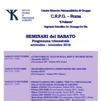 CRPG ROMA: Seminari del sabato (settembre-novembre 2016)