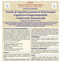 Iscrizioni alla Scuola di Specializzazione del CRP. Corso 2016 - 2019