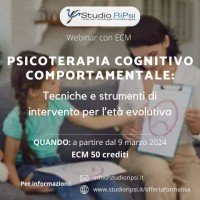 Psicoterapia cognitivo-comportamentale per l’età evolutiva
