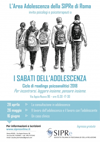 I sabati dell’adolescenza: Reading psicoanalitico 2018