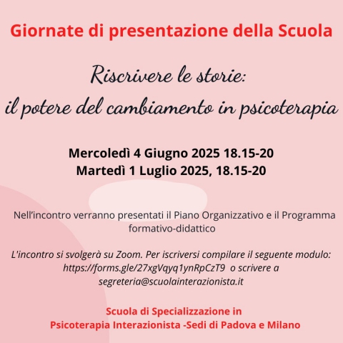 Open Day Scuola di Specializzazione Interazionista