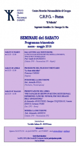 CRPG Roma: Seminari del sabato