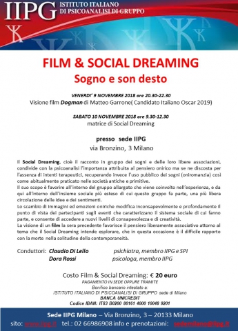 Film e Social dreaming - Sogno e son desto