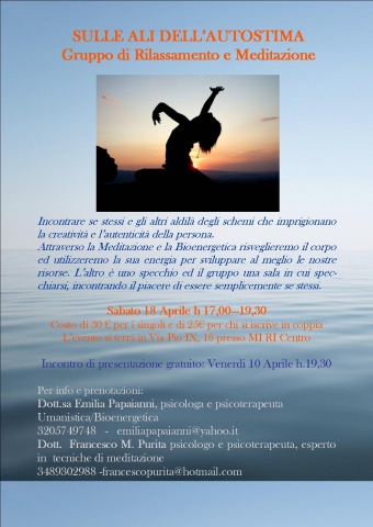 Sulle ali dell'autostima: gruppo di rilassamento e meditazione