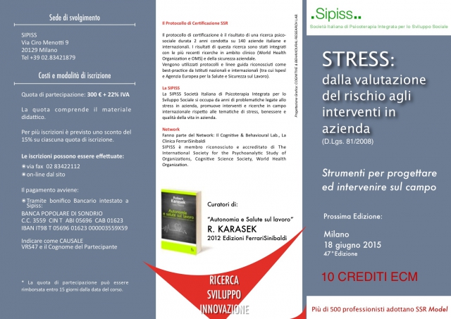 Stress: dalla valutazione del rischio agli interventi in azienda (49° edz - 10 ECM)
