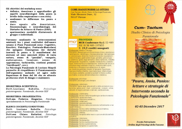 Paura, Ansia, Panico secondo la Psicologia Funzionale