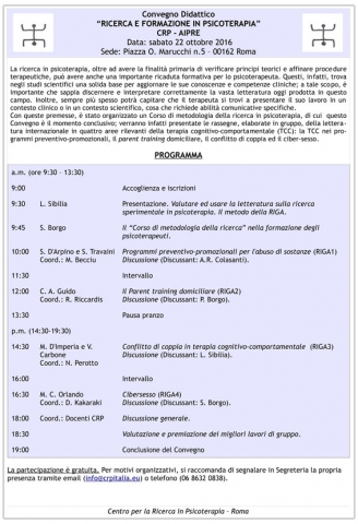 Ricerca e Formazione in Psicoterapia