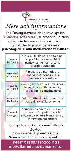 Serate informative gratuite