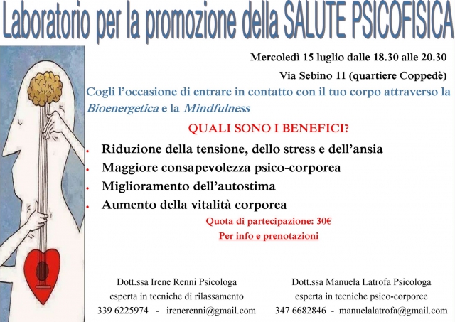 Salute psicofisica - laboratorio per la promozione del benessere della persona
