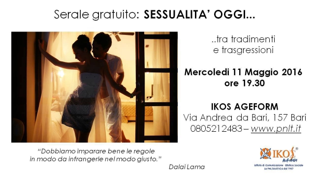 Sessualità oggi tra tradimenti e trasgressioni