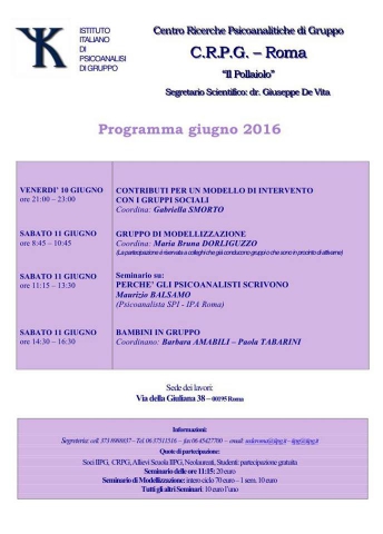 Seminari del Centro Ricerche Psicoanalitiche