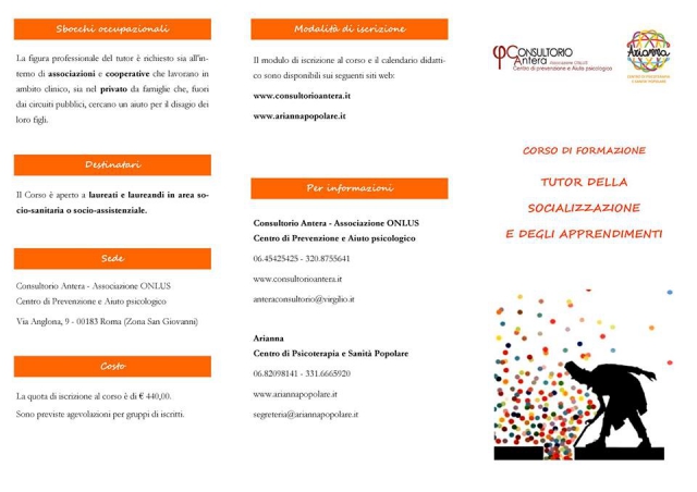 Tutor della Socializzazione e degli Apprendimenti