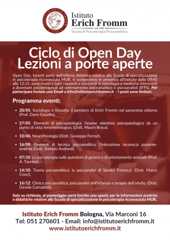 Ciclo di Open Day - Lezioni a porte aperte