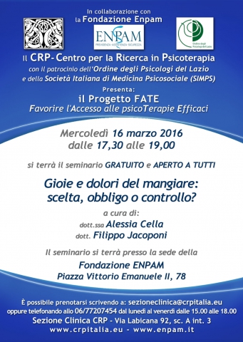Gioie e dolori del mangiare:scelta, obbligo o controllo?
