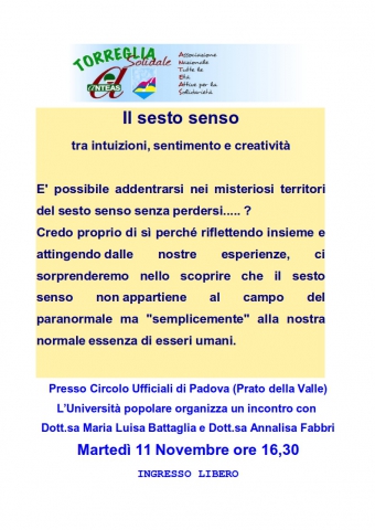 Il sesto senso-tra intuizioni, sentimento e creatività.