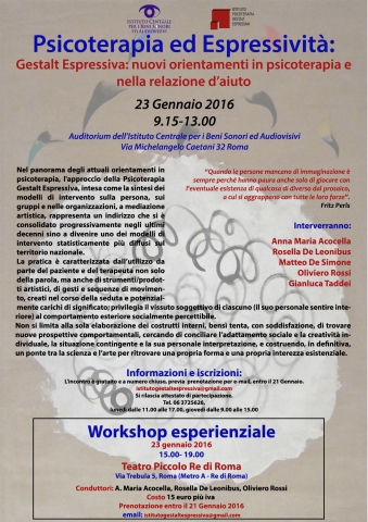 Psicoterapia ed Espressivit&agrave;