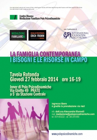 Tavola Rotonda. La famiglia contemporanea. I bisogni e le risorse in campo.