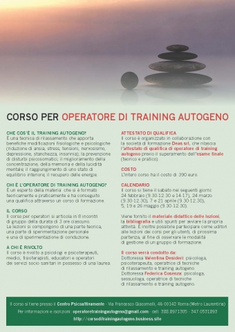 Operatore di Training Autogeno
