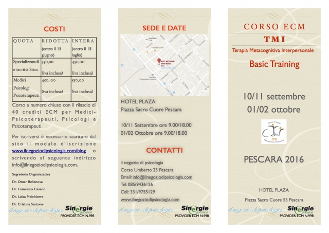 Terapia Metacognitiva Interpersonale Basic Traning