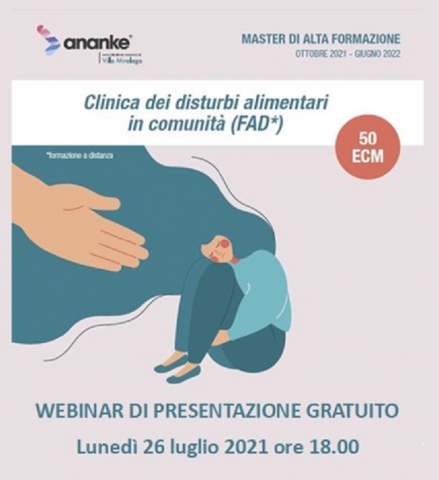 Webinar presentazione: Clinica dei disturbi alimentari in comunit&agrave;