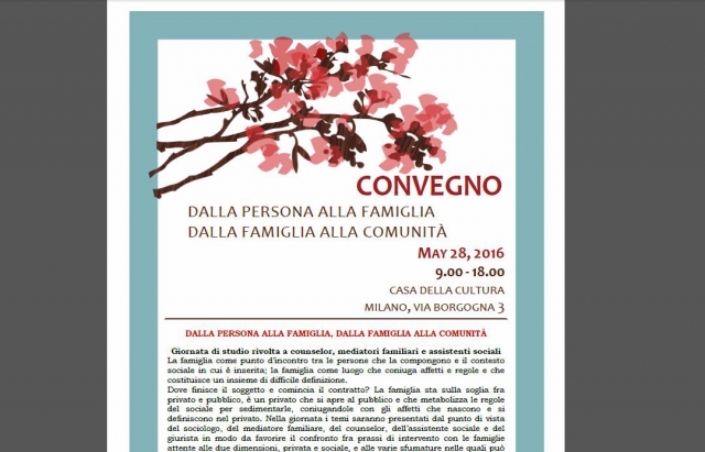 Dalla persona alla famiglia, dalla famiglia alla comunità