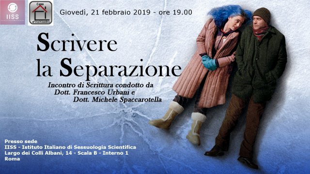 Scrivere la Separazione: Incontro sulla chiusura dei legami affettivi