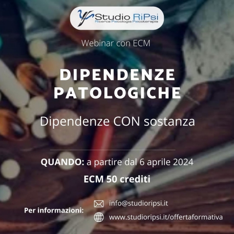 Dipendenza patologiche con sostanza: dalla diagnosi al trattamento
