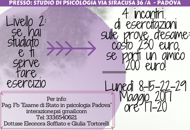Preparazione all'Esame di Stato in Psicologia (Padova 2017)