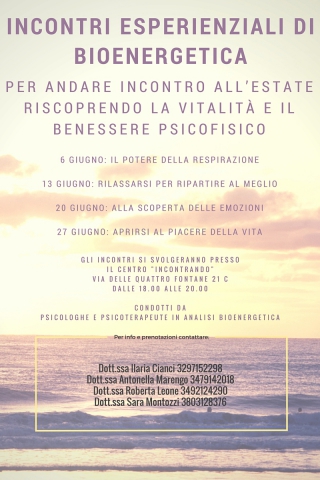 Ciclo di incontri esperienziali di bioenergetica