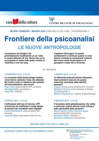 Frontiere della psicoanalisi: le nuove antropologie