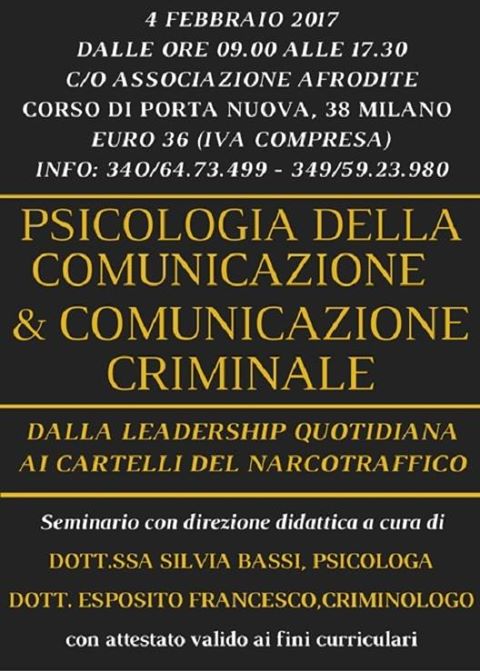 Psicologia della Comunicazione & Comunicazione criminale