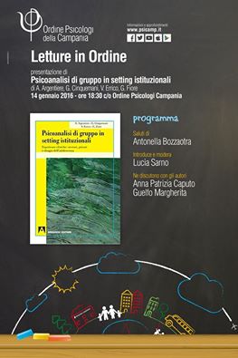 Presentazione libro "Psicoanalisi di gruppo in setting istituzionali"
