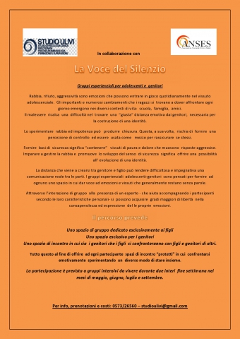 La Voce del Silenzio - Gruppi esperienziali per adolescenti e genitori