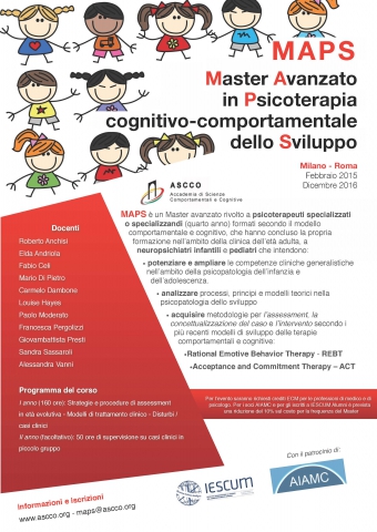 MAPS - Master Avanzato in Psicoterapia Cognitivo - Comportamentale dello Sviluppo