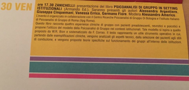 Psicoanalisi di gruppo in setting istituzionali