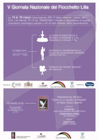 V Giornata del Fiocchetto Lilla per la lotta contro i disturbi alimentari