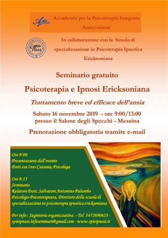 Psicoterapia e Ipnosi Ericksoniana.Trattamento dell'ansia