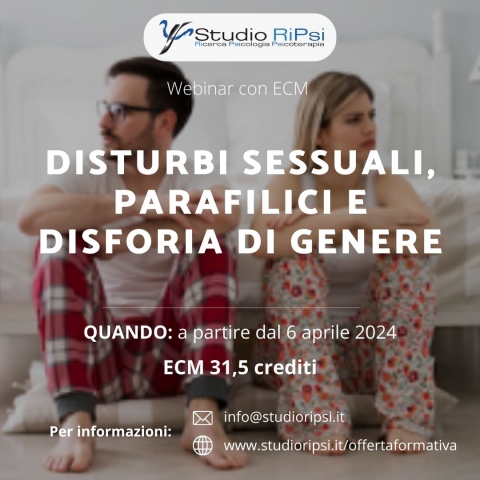 Disturbi sessuali, parafilici, disforia di genere