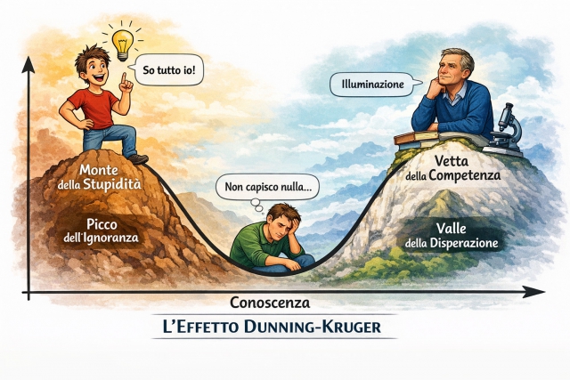 Effetto Dunning Kruger: cos’è e perché sopravvalutiamo le nostre competenze