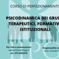 Psicodinamica dei gruppi terapeutici, formativi, istituzionali