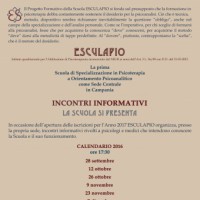 Iscrizioni aperte per l'Anno 2017 - Incontri Informativi