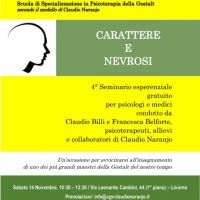 Carattere e Nevrosi: 4° inc. del ciclo "I 6 passi della Gestalt Viva di C. Naranjo"