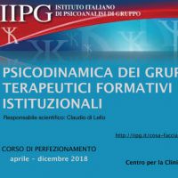 Psicodinamica dei gruppi terapeutici, formativi, istituzionale