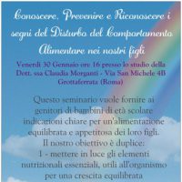 Conoscere, Prevenire e Riconoscere i segni del Disturbo del Comportamento Alimentare nei nostri figli