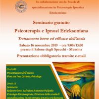 Psicoterapia e Ipnosi Ericksoniana.Trattamento dell'ansia